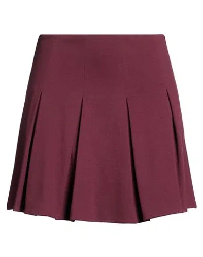 Jijil Woman Mini Skirt Burgundy Size 10 Viscose, Polyamide, Elastane In Brown