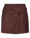 Jijil Woman Mini Skirt Chocolate Brown Size 6 Polyester, Viscose, Elastane