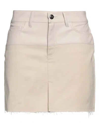 Jijil Woman Mini Skirt Cream Size 27 Cotton, Elastane, Polyurethane In White