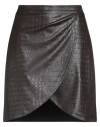 Jijil Woman Mini Skirt Dark Brown Size 6 Polyester, Polyurethane
