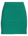 Jijil Woman Mini Skirt Green Size 6 Cotton, Elastane In Green