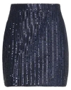 Jijil Woman Mini Skirt Navy Size 6 Polyester, Elastane In Navy Blue