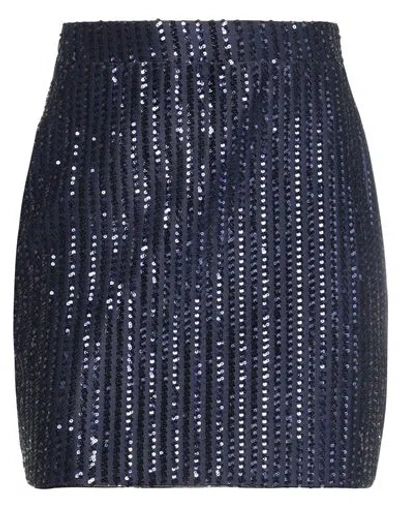Jijil Woman Mini Skirt Navy Size 6 Polyester, Elastane In Navy Blue