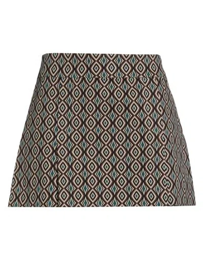 Jijil Woman Mini Skirt Sand Size 8 Cotton, Elastane