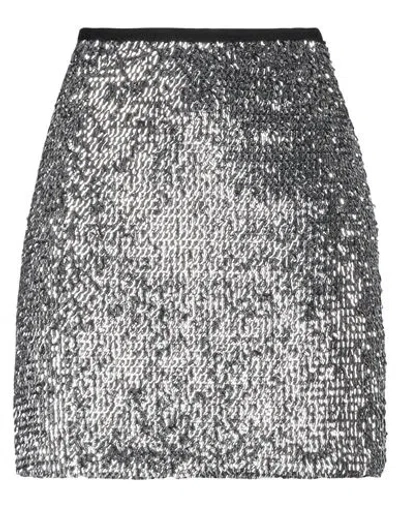 Jijil Woman Mini Skirt Silver Size 6 Polyester