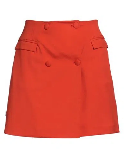 Jijil Woman Mini Skirt Tomato Red Size 4 Polyester, Viscose, Elastane