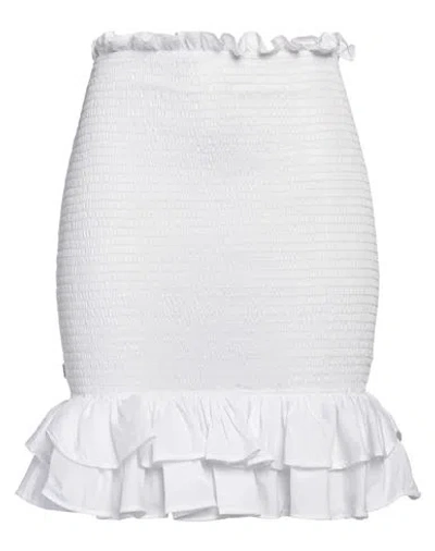 Jijil Woman Mini Skirt White Size 2 Cotton, Polyamide, Elastane