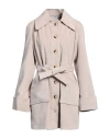 Jijil Woman Overcoat & Trench Coat Beige Size 10 Polyester, Polyamide, Elastane