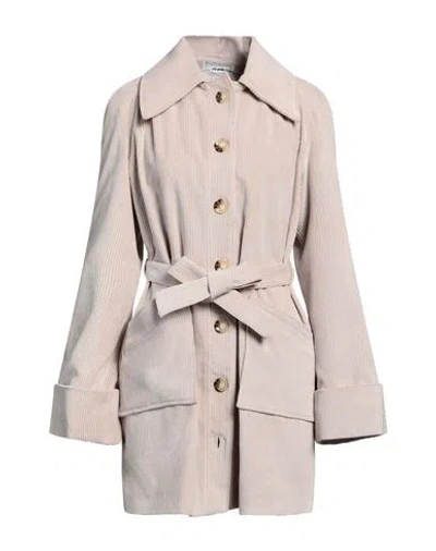 Jijil Woman Overcoat & Trench Coat Beige Size 4 Polyester, Polyamide, Elastane