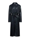 Jijil Woman Overcoat & Trench Coat Midnight Blue Size 6 Polyester, Polyurethane Coated