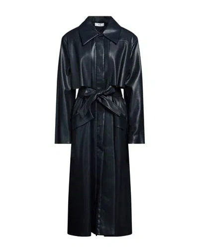 Jijil Woman Overcoat & Trench Coat Midnight Blue Size 6 Polyester, Polyurethane Coated In Blue