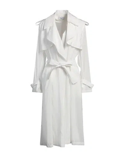 Jijil Woman Overcoat & Trench Coat White Size 2 Viscose, Polyester