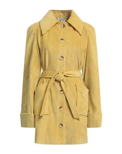 Jijil Woman Overcoat & Trench Coat Mustard Size 6 Polyester, Polyamide, Elastane In Yellow