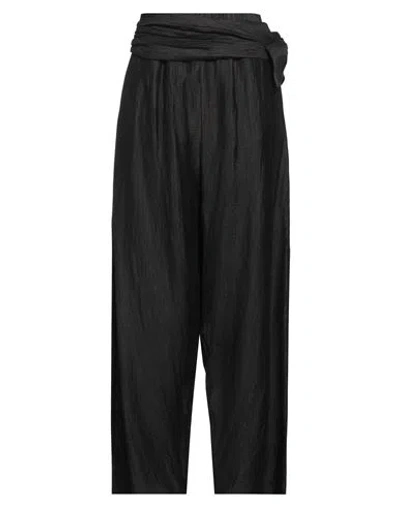 Jijil Woman Pants Black Size 4 Linen, Polyamide