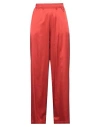 Jijil Woman Pants Brick Size 6 Cotton, Silk, Elastane In Red