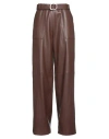 Jijil Woman Pants Brown Size 10 Polyester, Polyurethane Coated