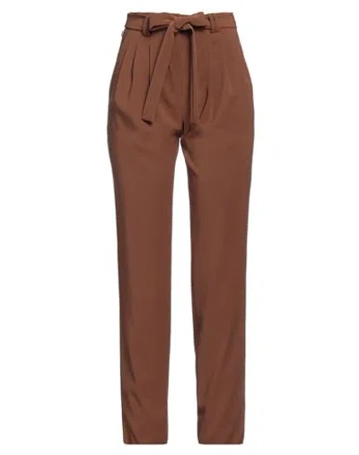 Jijil Woman Pants Brown Size 2 Polyester, Elastane