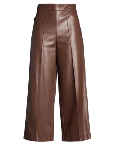 Jijil Woman Pants Brown Size 6 Polyester, Polyurethane