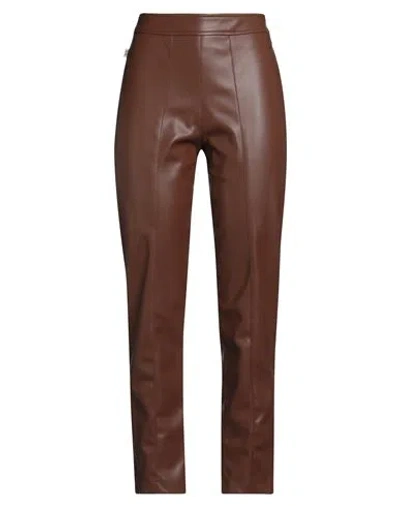 Jijil Woman Pants Brown Size 8 Polyester, Polyurethane