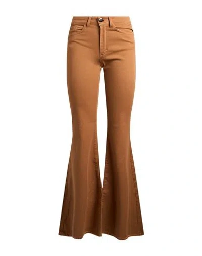 Jijil Woman Pants Camel Size 33 Cotton, Elastane In Brown
