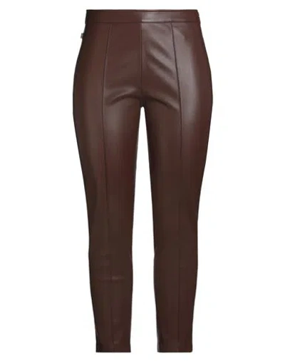 Jijil Woman Pants Chocolate Brown Size 10 Polyester, Polyurethane Coated