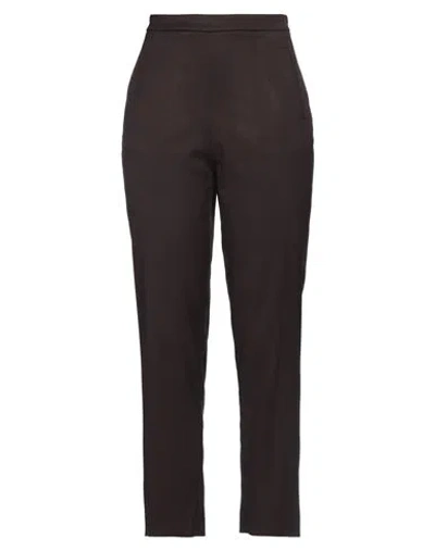 Jijil Woman Pants Dark Brown Size 10 Polyester, Viscose, Elastane In Brown