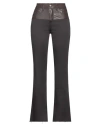 Jijil Woman Pants Dark Brown Size 29 Cotton, Elastane, Polyurethane