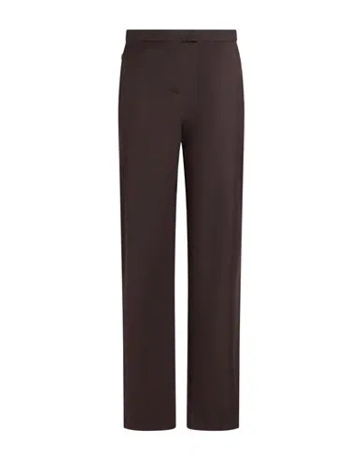 Jijil Woman Pants Dark Brown Size 8 Polyester, Viscose, Elastane