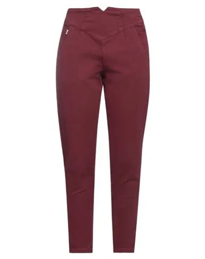 Jijil Woman Pants Garnet Size 26 Cotton, Elastane In Red