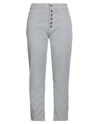 Jijil Woman Pants Light Grey Size 30 Cotton, Elastane In Gray