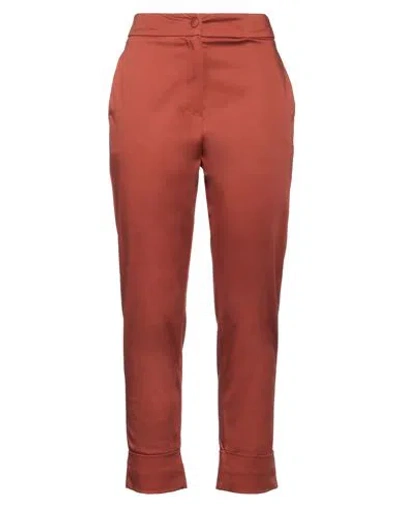 Jijil Woman Pants Rust Size 2 Cotton, Elastane In Red
