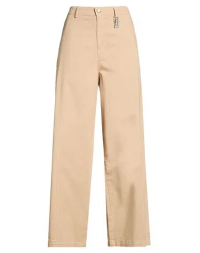 Jijil Woman Pants Sand Size 30 Cotton, Elastane In Neutral