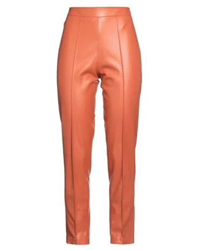 Jijil Woman Pants Rust Size 6 Polyester, Polyurethane Coated In Red