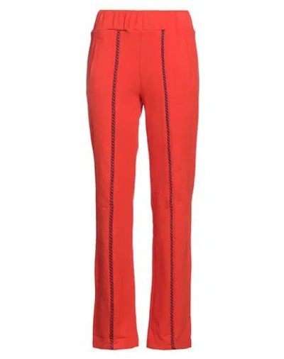 Jijil Woman Pants Tomato Red Size 4 Cotton, Elastane