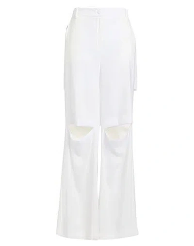 JIJIL JIJIL WOMAN PANTS WHITE SIZE 10 VISCOSE, POLYESTER