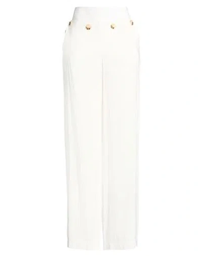 Jijil Woman Pants White Size 10 Viscose, Polyester