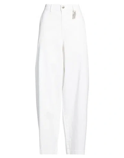 Jijil Woman Pants White Size 27 Cotton, Elastane