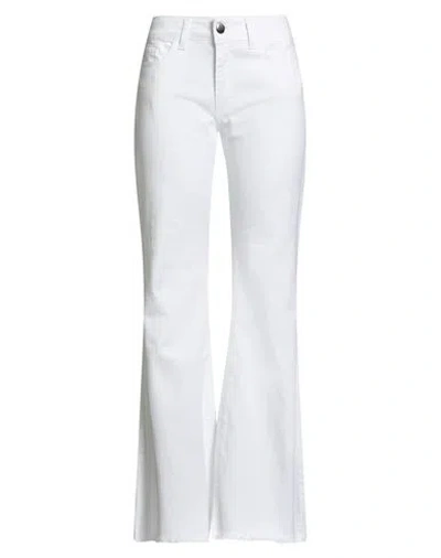 Jijil Woman Pants White Size 30 Cotton, Elastane