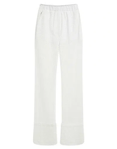 Jijil Woman Pants White Size 6 Cotton, Polyester