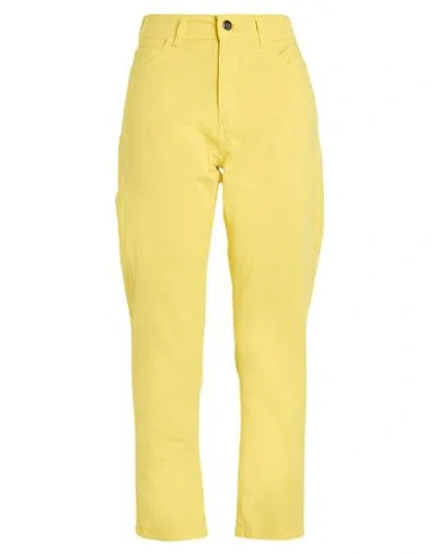 Jijil Woman Pants Yellow Size 28 Cotton, Elastane