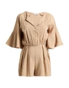 Jijil Woman Playsuit Camel Size 6 Viscose, Polyester In Gold
