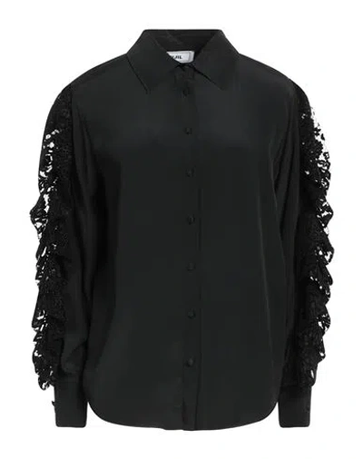 Jijil Woman Shirt Black Size 4 Acetate, Silk