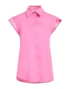 Jijil Woman Shirt Fuchsia Size 4 Cotton, Elastane In Pink