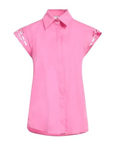 Jijil Woman Shirt Fuchsia Size 4 Cotton, Elastane In Pink