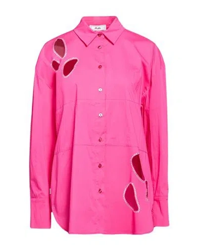 Jijil Woman Shirt Fuchsia Size 8 Cotton, Polyamide, Elastane In Pink
