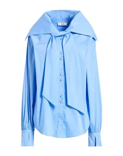 Jijil Woman Shirt Light Blue Size 6 Cotton, Polyamide, Elastane