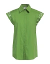 Jijil Woman Shirt Military Green Size 10 Cotton, Elastane In Green