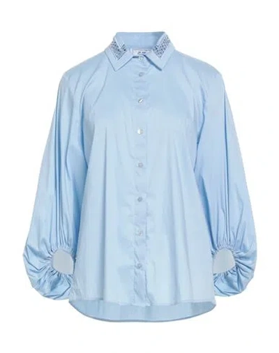 Jijil Woman Shirt Sky Blue Size 8 Cotton, Polyamide, Elastane