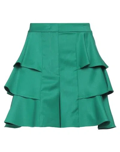 Jijil Woman Shorts & Bermuda Shorts Green Size 2 Polyester, Viscose, Elastane
