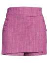 Jijil Woman Shorts & Bermuda Shorts Magenta Size 8 Cotton, Polyester, Elastane